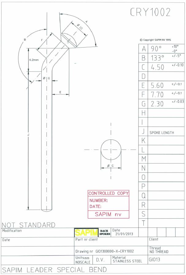 Spaak set 20" voor G motor
