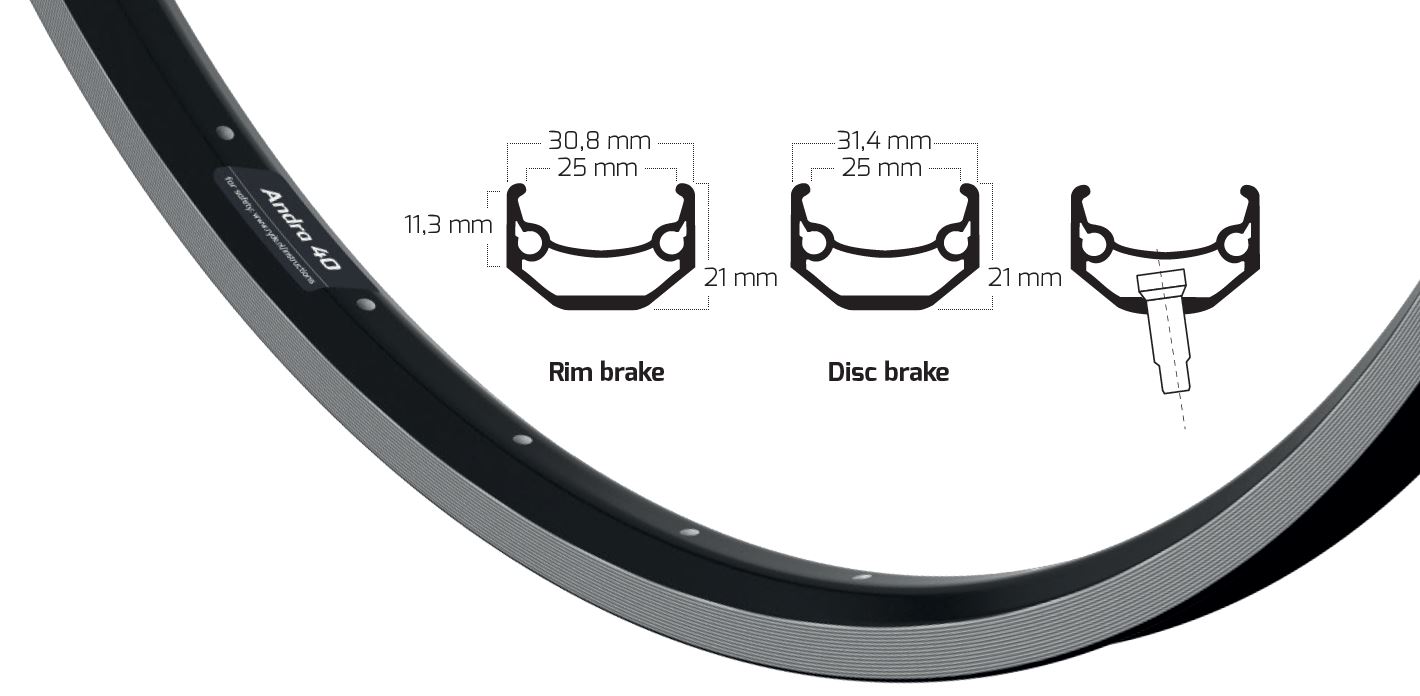 RIM 28 inch BLACK RYDE ANDRA40 (size 622)